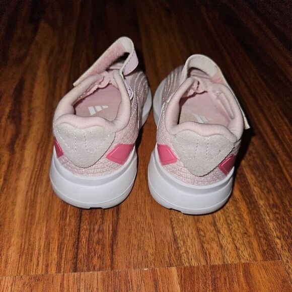 Adidas Pink & White Velcro Sneakers Toddler Size 5 - Picture 6 of 7